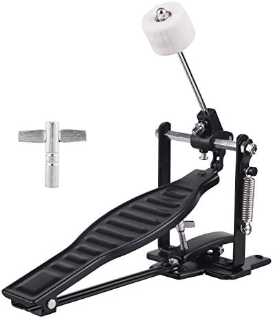 Drums Pedal Black Aluminum Alloy Children Rack Drums Pedal Set with Drum Beater Stick & Drum Key A-xctoe