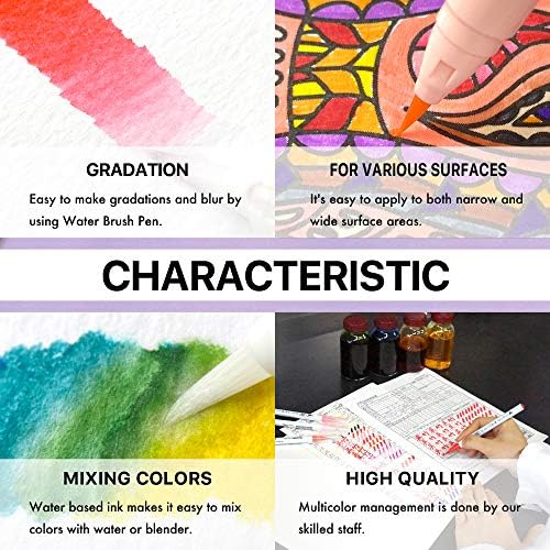 Kuretake ZIG CLEAN COLOR Real Brush 48 Colors set, AP-Certified, Flexible Brush Tip, Professional quality, Odorless, Xylene Free, Easy to create narrow and wide lines, Made in Japan Kuretake