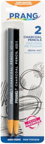 Prang Charcoal Pencils, Medium & Soft Core, 2 Count Prang