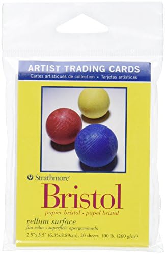 Strathmore Artist Trading Cards, 2.5 x 3.5 Inches Vellum Surface Bristol, 20 Sheets (307809 Strathmore