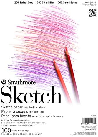 Strathmore 200 Series Sketch Pad, 5.5x8.5 inch, 100 Sheets, Side Wire - Artist Sketchbook for Drawing, Illustration, Art Class Students Strathmore