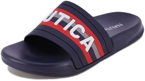 Nautica Kids Girls Slip-On Sandal Athletic Slide Youth Big Kid Little Kid-Diamoni-Navy Red Size-2 Nautica