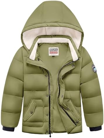 WULFUL Kids Boy's Winter Coat Detachable Hat Puffer Windbreaker Warm Cotton Jacket Parka Down Outdoor Coats Wulful