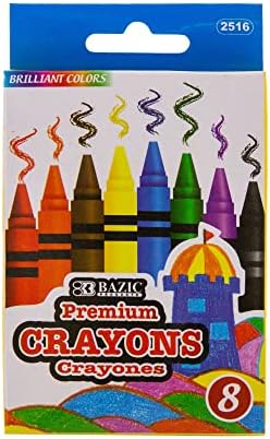 BAZIC 8 Color Premium Quality Crayon, Case of 24 (2516-24) Bazic Products