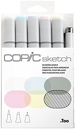 Copic Sketch, Alcohol-based Markers, 5 pcs + Multiliner Pen SP, Blending Basics Copic