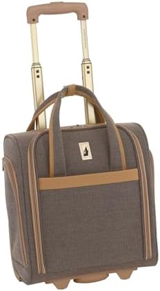 London Fog Kensington Navy Sand Herringbone 15" Verticle Under Seat Bag, 15 inch London Fog