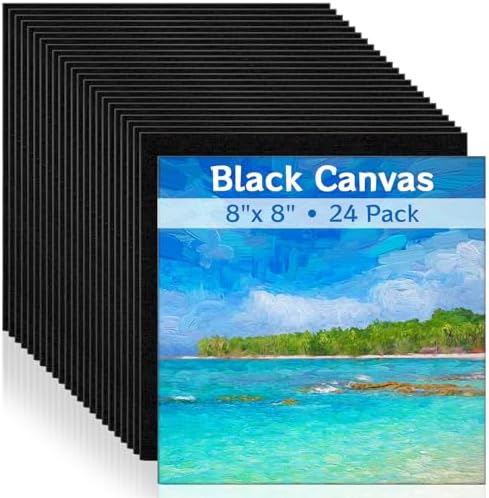 Canvas for Painting, 24 Pack Black Stretched Canvas for Painting, Bulk 5x7 Inch 100% Cotton Canvases Panels for Painting, Acrylic, Oil & Watercolor Paint, Tempera, Art Gbachoose