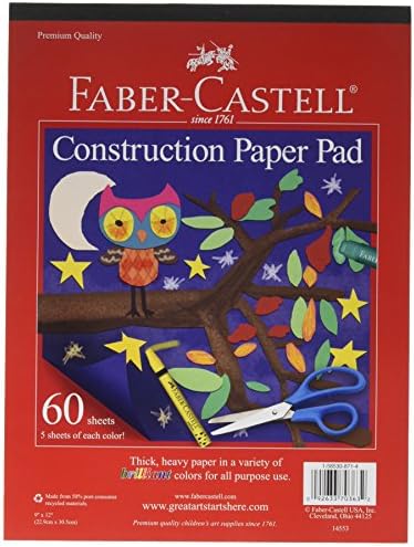 Faber-Castell Construction Paper Pad - Multi-Colored Craft Paper (9" x 12"), 60 Sheets Faber-Castell