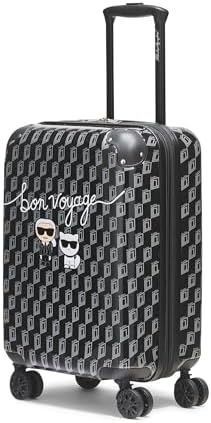 Karl Lagerfeld Paris Expandable Spinners Hardside Bon Voyage Suitcase, Black/Grey Karl Lagerfeld