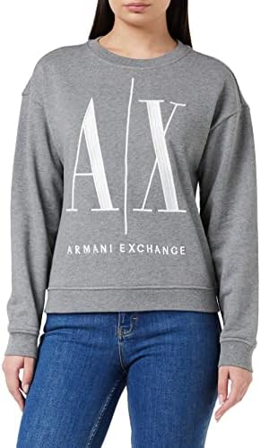 Женский стильный и уютный хлопковый пуловер с логотипом A|X Armani Exchange A｜X Armani Exchange