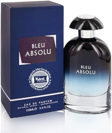 Hybrid & Company Bleu Absolu Eau De Parfum Natural Spray for Men Woody Oud Cologne, Long Lasting Concentrated Luxury fragrance, 3.4 Fl Oz/100 Ml Hybrid & Company