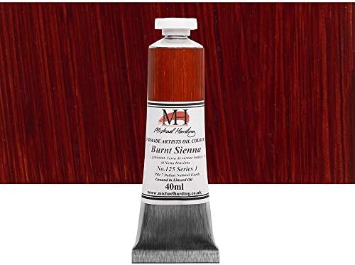 Michael Harding Artist Oil Colours, Burnt Sienna, 40ml Tube, 12540 Michael Harding