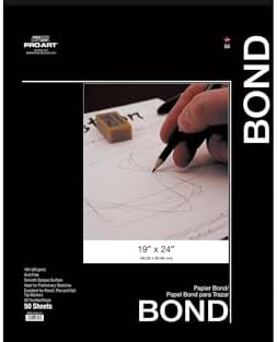 PRO ART Bond Sketch Paper, 9-inch x 12-inch, 50 Sheet Tape Bound Pad, White PRO ART