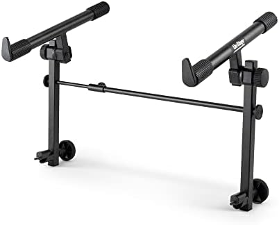 On-Stage KSA7500 Universal Second Tier for X-Style Keyboard Stand (for Stacking Keyboards, Electric Pianos, Synths, and Organs, 60 lb Capacity, Adjustable, Nonslip Arms and Feet, Metal, Black) OnStage