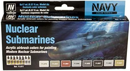 Vallejo Acrylicos Nuclear Submarine Paint Set, 0.5 Liters, Black Vallejo