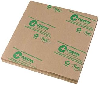 Anti Rust VCI Paper Sheets - 9 by 9 inches - 35# Gauge - Cortec VpCI-146 Rust Inhibitor Kraft Paper for Metal Protection (Pack of 100) Cortec