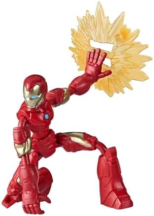 Фигурка супергероя Iron Man Avengers Marvel Bend and Flex, 15 см, с гибкими ногами и руками, с аксессуаром Blast, для детей от 4 лет Marvel