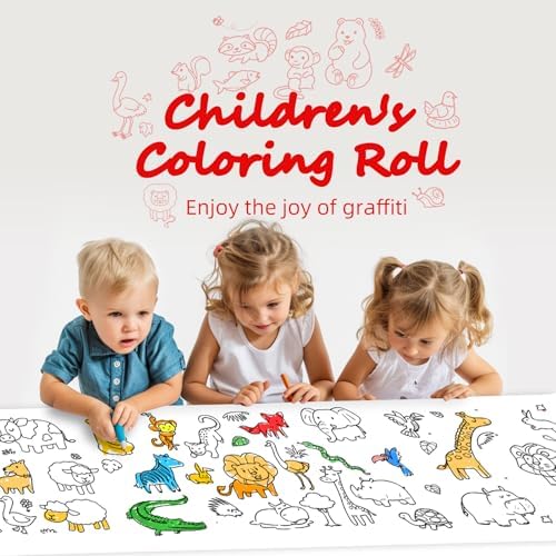 2PCS Coloring Paper Roll for Kids，116 * 11.6 inches Large Coloring Tablecloth, Color Wonder Paper,Toddler Drawing Paper Roll for Kids' Easel Ideal Gifts for Home Birthday Party (Castle) Televenture