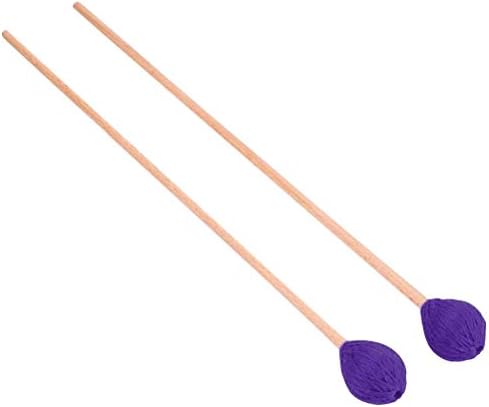 Marimba Mallets, Uspacific 1 Pair Medium Hard Yarn With Beech Handle Medium Hard for Percussion Marimba Playing Mayiwo