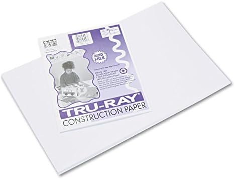 Tru-Ray® Construction Paper, 50% Recycled, 12" x 18", White, Pack Of 50 Pacon