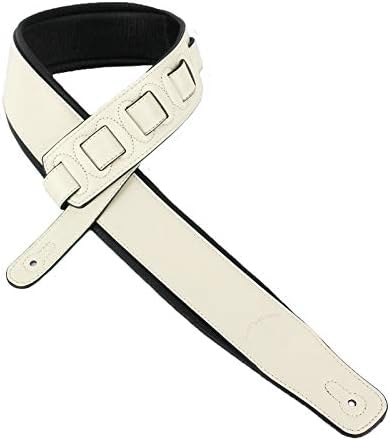 Walker & Williams G-909 Soft Natural Finish Eggshell White Padded Guitar Strap Walker & Williams