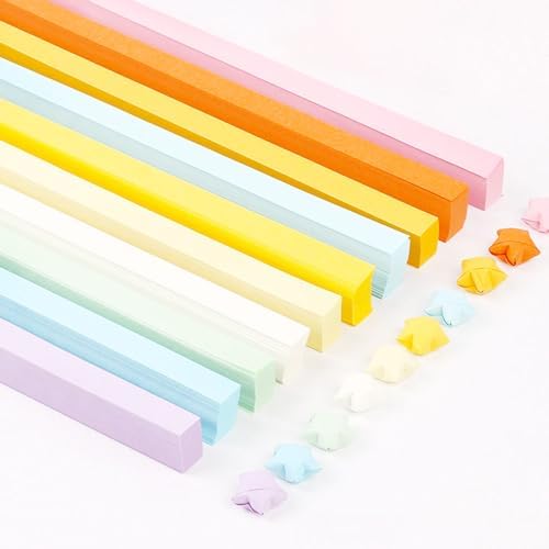 1350 Sheets 10 Colors Origami Star Paper Strips Star Folding Paper Strips Pastel for Art Crafts School Teaching Supplies Ljjcsff