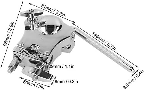 Drum Clamp Set, Silver Zinc Alloy Drum Rack Mount Bracket 360 Degree Rotated Round Handle Drum Bracket Percussion Drum Set Extension Clip Mutifunction Drum Musical Instrument Accessories Pissente