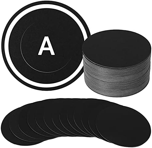 36 Pieces 4 inch Round Black Cards Cardstock Thick Kraft Paper Coaster Cards Blank Cardstock Slices for Mandala Painting DIY Coasters Painting Writing and Decorations (Black) Homtable