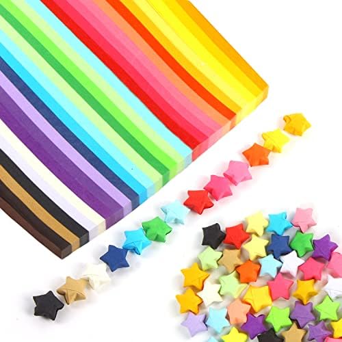 KIMOBER 2700 Sheets Origami Stars Papers,27 Color Assorted Star Paper Strip for DIY Handmade Crafts,Paper Art Supplies Kimober