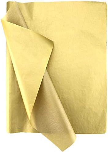 SAVITA 100 Sheets 35x50cm/14x20 Inch Gold Metallic Tissue Paper, Metallic Gift Wrapping Tissue Paper for Christmas Weddings Birthday Party Showers DIY Arts Crafts Savita