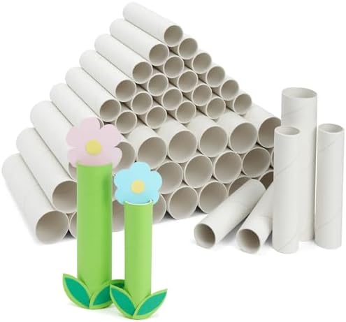 Bright Creations White Paper Cardboard Craft Tube Rolls (50 Pack) Bright Creations