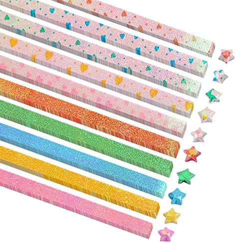 Star Paper Strips, Star Paper Strips Paper Stars for Crafts Folding Paper Stars (Mixed Color, Style 5) Urroma