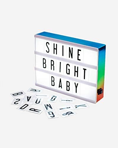 My Cinema Lightbox - Rose Gold Light Box, 4x6 inches - Micro LED Marquee light box for kids with 100 Letters, Numbers and Emojis - DIY Mini Sign, with Matching Braided Rose Gold USB Cable My Cinema Lightbox