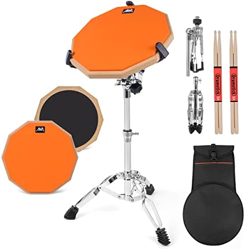 AKLOT Practice Pad, 12" Silica gel Pads Drum Set for Adult Kids with Snare Drum Stand,Double Sided,Drumsticks,Bag AKLOT