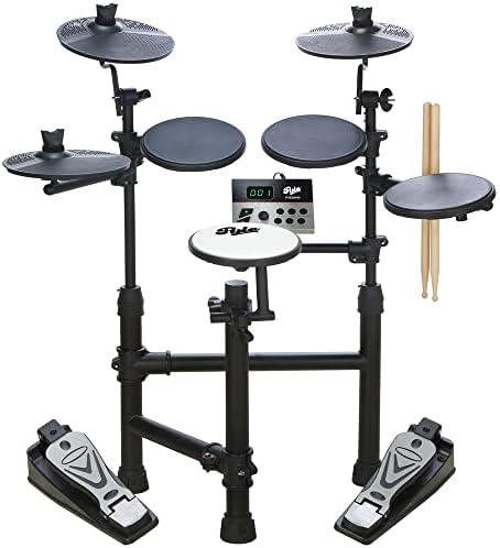 Pyle Electronic Drum Set-Portable Powerful Kit w Machine for Beginners Touch Sensitive Drum Pads, MIDI Computer Connection, Quick Setup Roll-Up Design (Mac & PC Compatible) (PTEDK50) Black Pyle