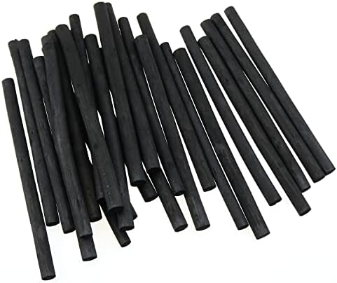 E-outstanding Charcoal Sticks 25PCS 7-9mm Dia Black Vine Willow Sketch Charcoal Pencils for Drawing, Sketching and Fine Art,Compressed Charcoal E-outstanding