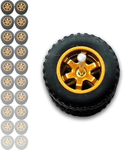 WAVEIST Hot 1/64 Wheels for 1:64 Diecast Model Cars (Gold Electroplated, 10 Sets / 1 Box), Sporty, JDM, Muscle, Off-Road Style Miniature Modified Accessories WAVEIST