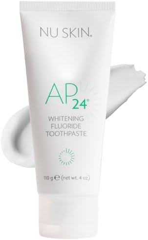 Nu Skin AP 24 Whitening Fluoride Toothpaste | 4oz | Brightens and Whitens Teeth | Helps Prevent Dental Cavities | Gentle Vanilla Mint Formula (1 Pack, Flouride) Nu Skin