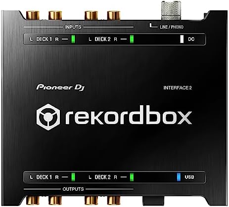 Pioneer DJ INTERFACE 2, USB-аудиоинтерфейс 4x4 для rekordbox dj с виниловыми пластинками и кабелями Pioneer DJ