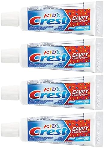 Crest Kids Cavity Protection Toothpaste, Sparkle Fun, Travel Size 0.85 oz (24g)- Pack of 4 Crest