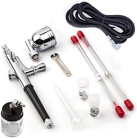 TIMBERTECH Airbrush, Dual-Action Gravity Feed Airbrush AG-134K, Side Feed Airbrush Set with Airbrush Gun, Hose, 0.2/0.3/0.5mm Nozzles for Airbrush Painting, Tattoo, Cake Decorating, Nail Beauty Fengda