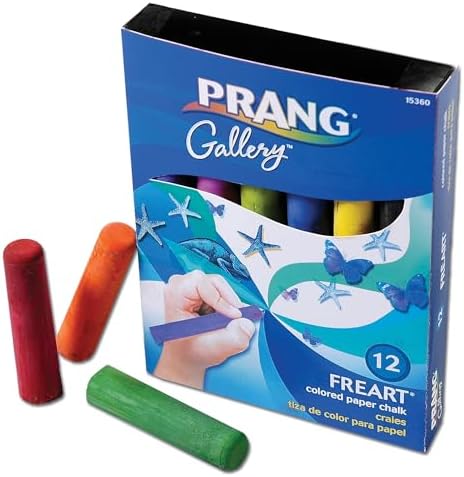 Prang Freart Sidewalk Chalk, Assorted Colors, 12/Box (DIX15360) Prang