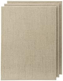 Senso Clear Primed Linen Panels - 3x3" - 3 Pack of Panels for Painting Oils, Acrylics, Pastels and More Senso