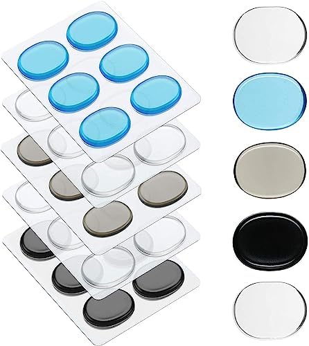 30 Pieces Drum Dampeners Gels Silicone Gel Pads Soft Drum Dampeners for Cymbals Tone Control(Clear with Colored Dots) Fiada