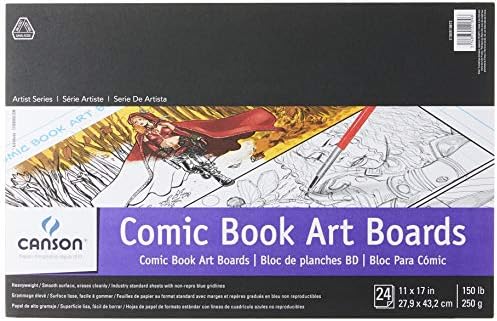 Canson Artist Series Comic and Manga Paper, Art Board, Foldover Pad, 5x17 inches, 14 Sheets (150lb/250g) - Artist Paper for Adults and Students - Colored Pencil, Marker, Ink, Pen Canson