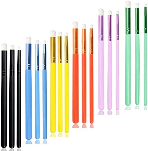 Yoseng Detailed Mini Ink Blending Brushes for Card Making, 3 Models Sizes,6 Colors-18 pcs, Small Art Blending Tool for Ink Blending,Use with Intricate Stencils,Deal with Small Details Yoseng