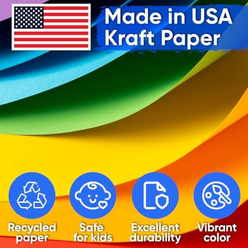 12" x 1200" (100 ft) Black Construction Paper Roll, (Pack of 1 Roll, Black Color) – Made in USA Construction Kraft Paper Roll for School Projects – Color Paper for Crafts, Art Paper for Kids Paclord