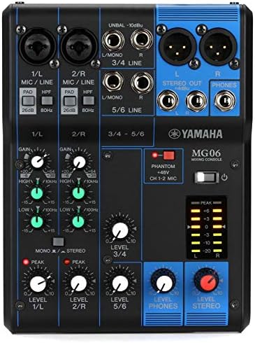 Yamaha MG06 6-Input Compact Stereo Mixer Yamaha