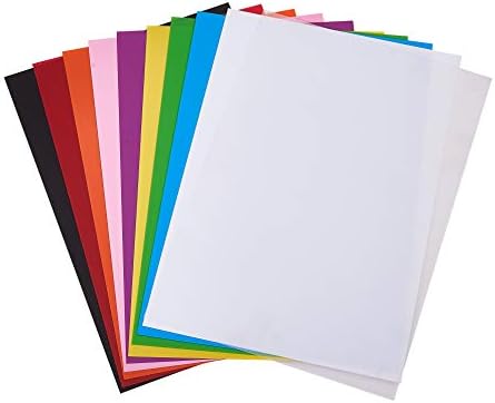 PH PandaHall 10 Sheets 11x7 Inch Heat Shrink Sheets Film Shrink Colorful Art Sheets for Classroom DIY Drawing Project Creative Art Craft Supply, 10 Colors PH PandaHall