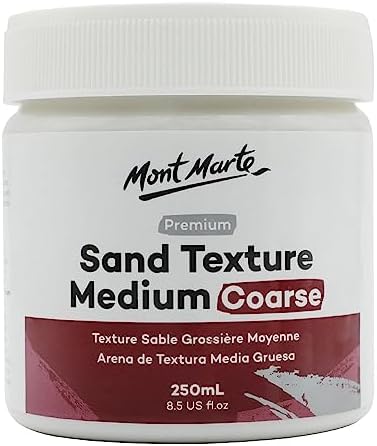 Mont Marte Sand Texture Medium Coarse Premium 250ml (8.5 US fl.oz), Sand Texture Paint Medium for Acrylics, Create Special Effects in Acrylic and Oil Paintings Mont Marte